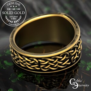 Gold Viking Signet Ring, White Gold Viking Wedding Band, Platinum Raven Ring, Gold Magical Jewelry, Platinum Pagan Ring, Viking Sigil, 1160 image 4