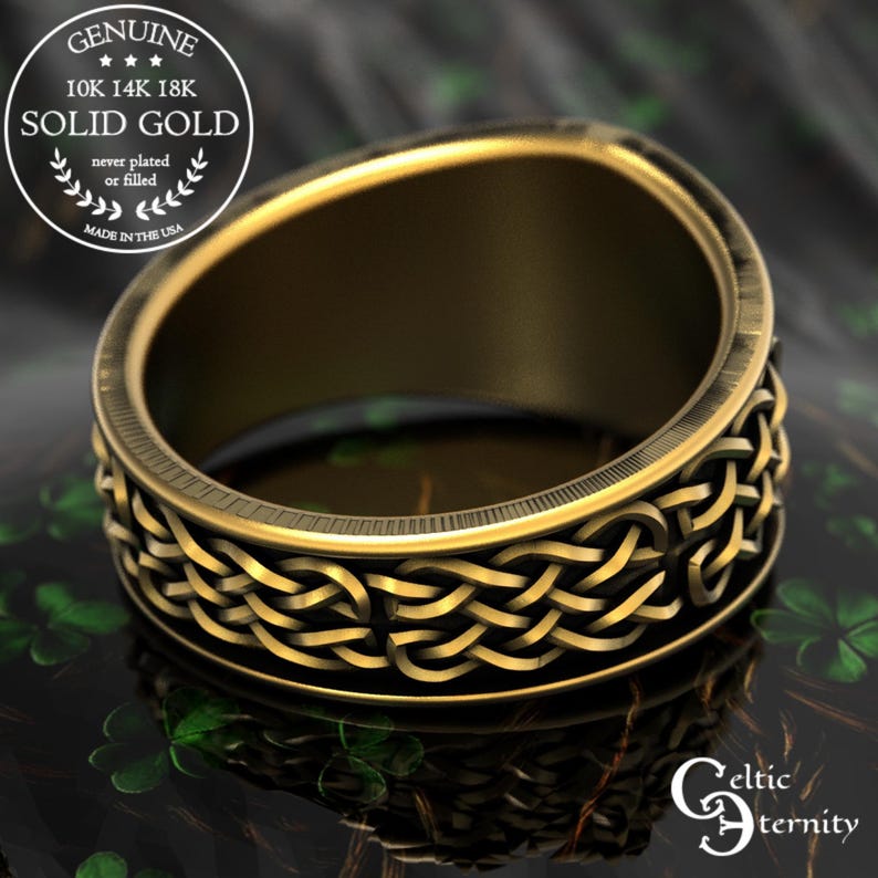 Gold Viking Signet Ring, White Gold Viking Wedding Band, Platinum Raven Ring, Gold Magical Jewelry, Platinum Pagan Ring, Viking Sigil, 1160 image 4