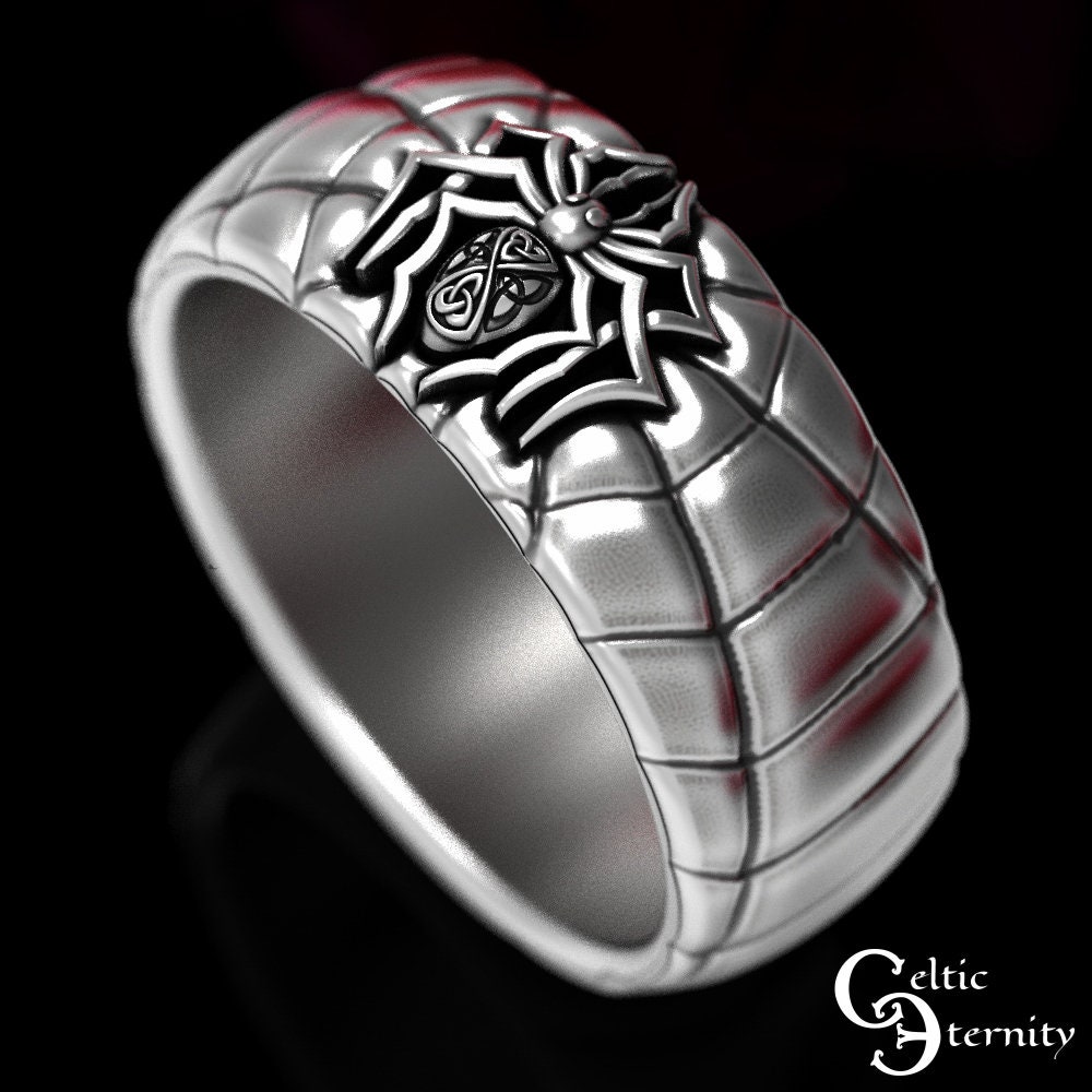 10K Gold Spider Ring, 14K Celtic Spider Ring, Black Widow Ring, Gold Spider  Ring, Witch Ring, Halloween Wedding Ring, Mens Spider Ring, 1878