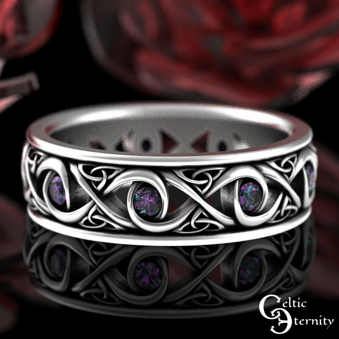 Mens Alexandrite Ring Mens Alexandrite Wedding Ring Mens Etsy