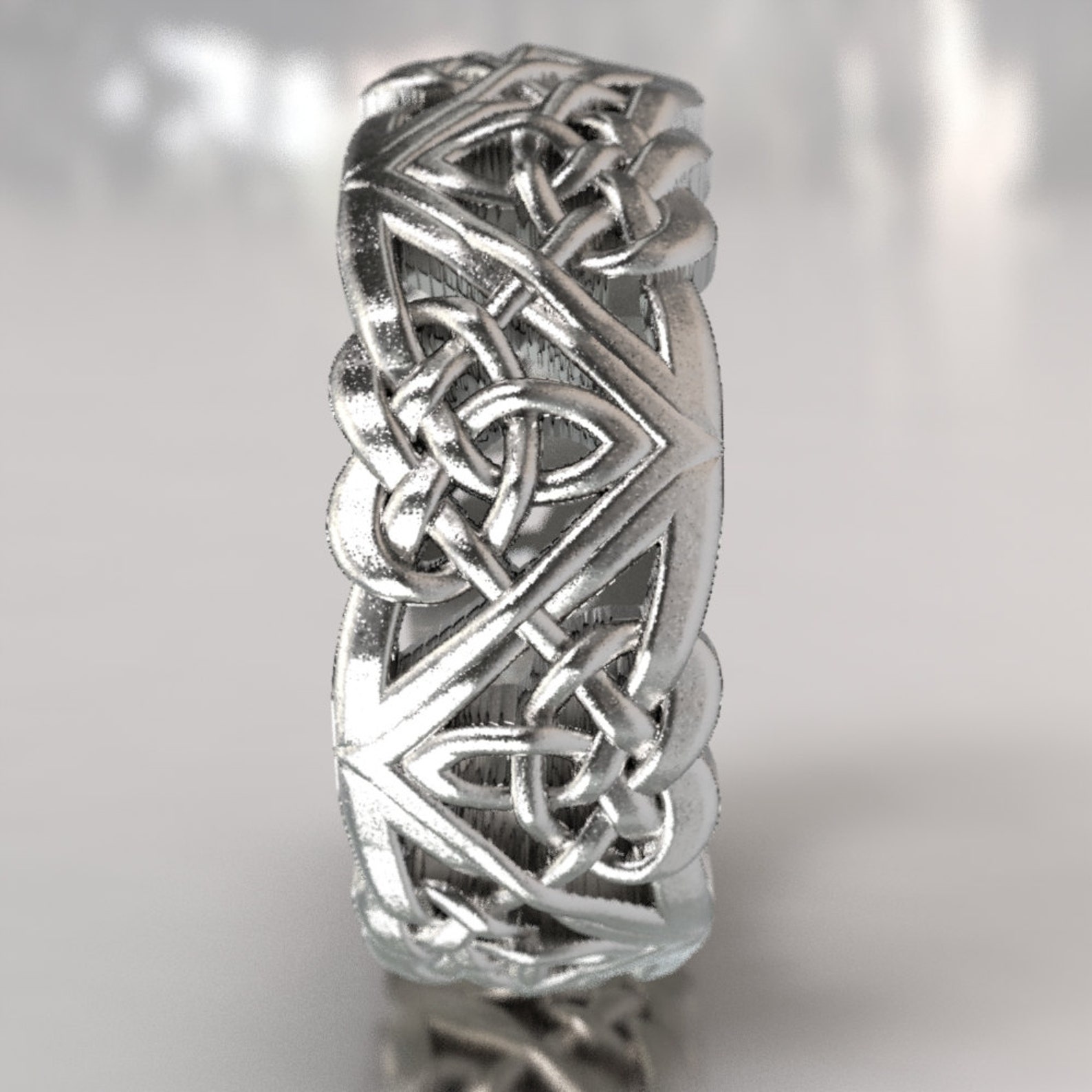 Sterling Silver Celtic Wedding Band Celtic Knot Ring Heart | Etsy