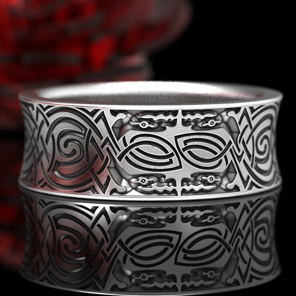 Silver Viking Dragon Ring From The Isle Of Man Viking Jewelry | lupon ...