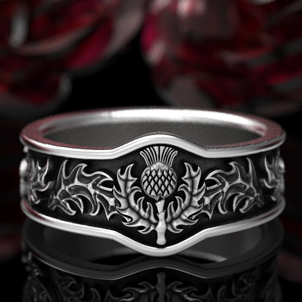Scottish Thistle Jewelry, 925 Sterling Silver Thistle Ring, Unique