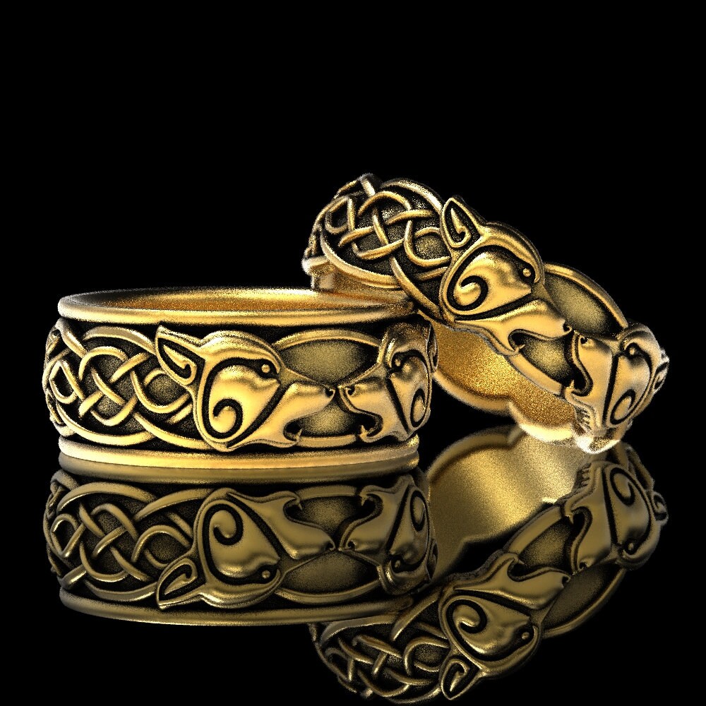 Wolf wedding shop ring