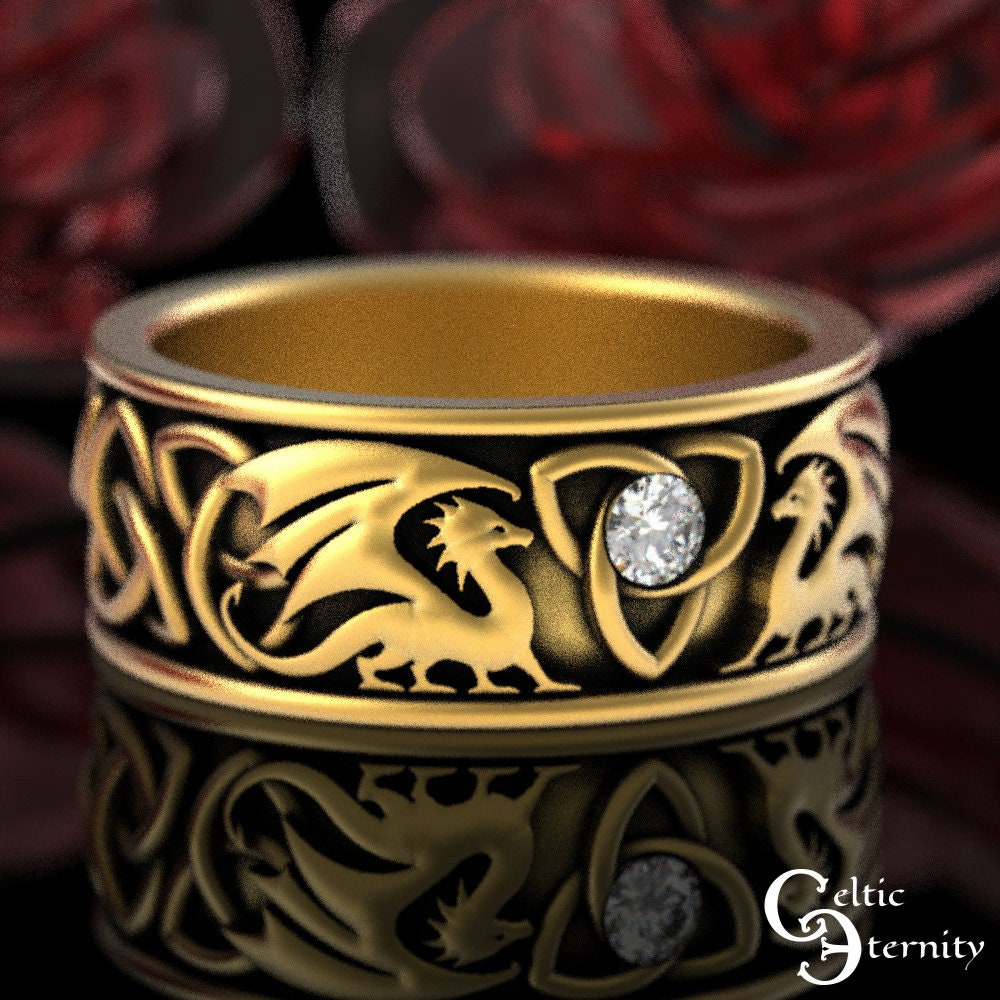 18k gold color dragon Rings for men father brother birthday Wedding Ring  Vintage gold plated finger ring Jewelry gifts - AliExpress