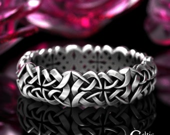 Eternity Wedding Band, Celtic Infinity Wedding Ring, Silver Wedding Band, Silver Celtic Ring, Celtic Wedding Ring, Knotwork Ring, 1509