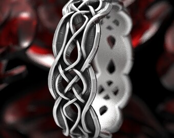 Cut through Silver Ring, Sterling Silver Celtic Ring, Celtic Infinity Ring, Infinity Wedding Band, Sterling Silver Infinity Ring, 1054