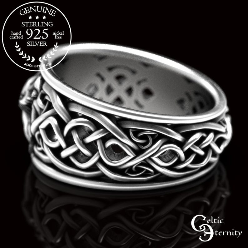 Anillo celta de zorro kitsune, anillo kitsune de plata de ley, anillo de boda de zorro kitsune, anillo de zorro de nueve colas, joyería celta de zorro, anillo de zorro, 1395 imagen 6