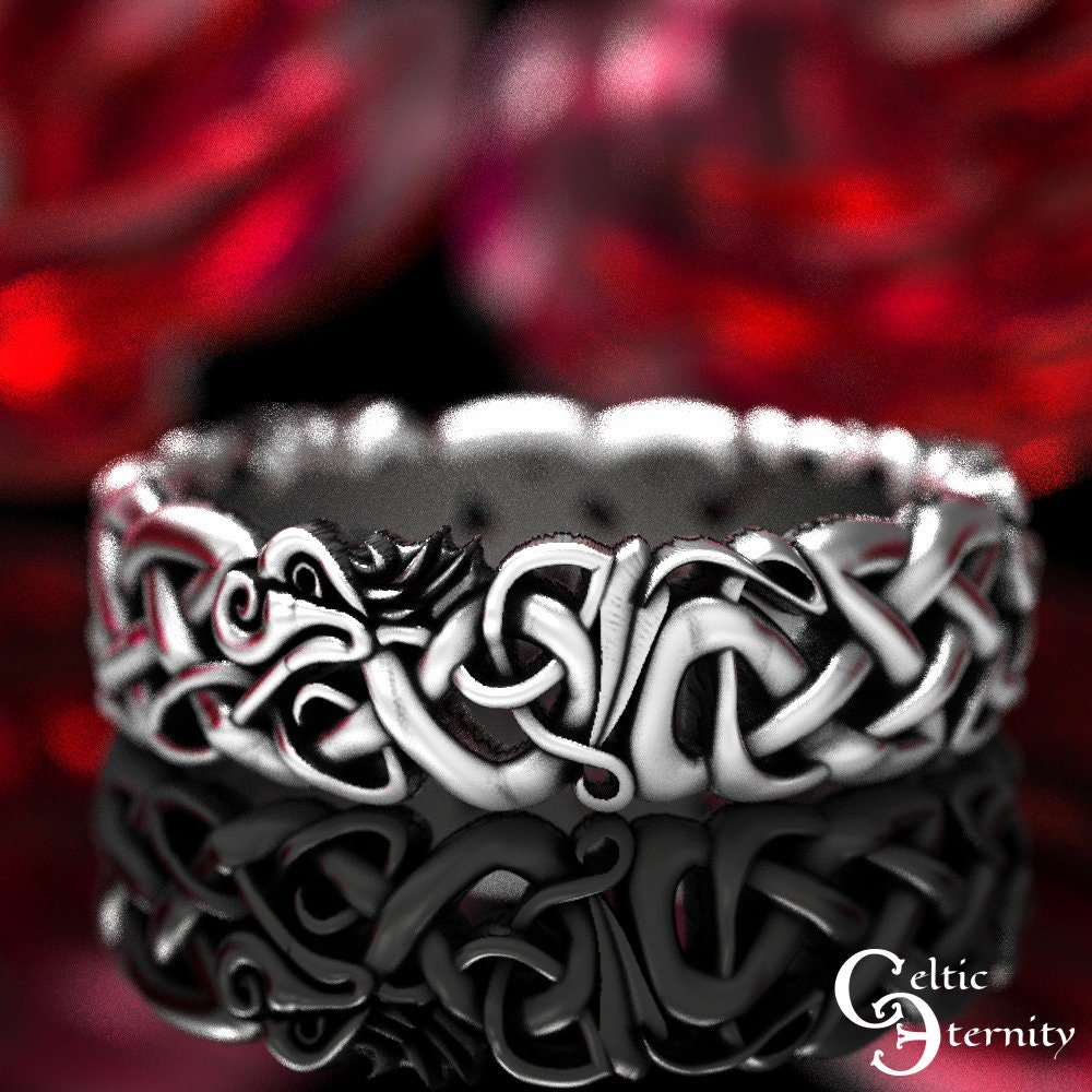 Celtic dragon store wedding ring