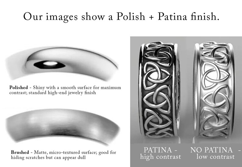 Celtic Moissanite Wedding Ring, Mens Infinity Knot Wedding Band, Sterling Celtic Wedding Ring, Moissanite Wedding Band, Infinity Knot 1410 image 7