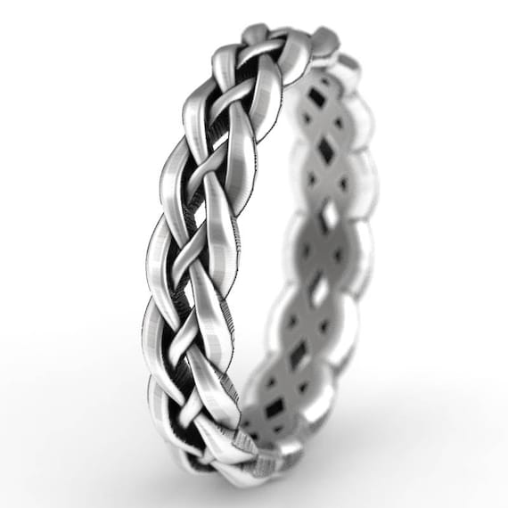 Celtic Wedding Sterling Silver Celtic Knot Ring Unique Wedding Band Wedding Band Men Made in Your Size 1195 Celtic Eternity Ring