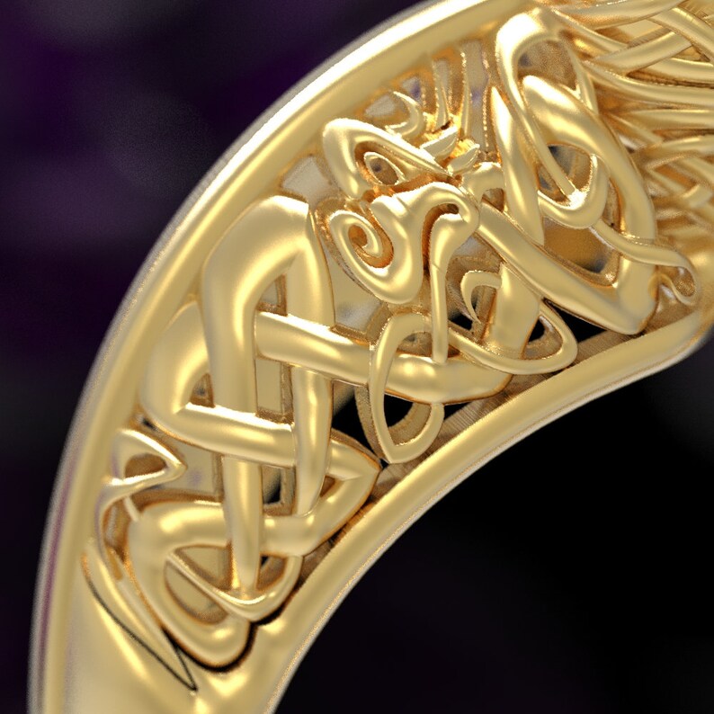 Dragon Engagement Ring Gold Dragon Ring Moissanite Etsy