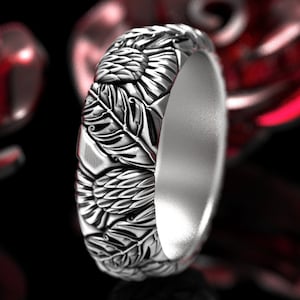 Silver Thistle Ring, 925 Sterling Scottish Ring, Scottish Thistle Jewelry, Scotland Ring, Mens Handmade Ring, Irish Thistle Ring, 1317