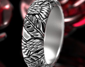 Silver Thistle Ring, 925 Sterling Scottish Ring, Scottish Thistle Jewelry, Scotland Ring, Mens Handmade Ring, Irish Thistle Ring, 1317
