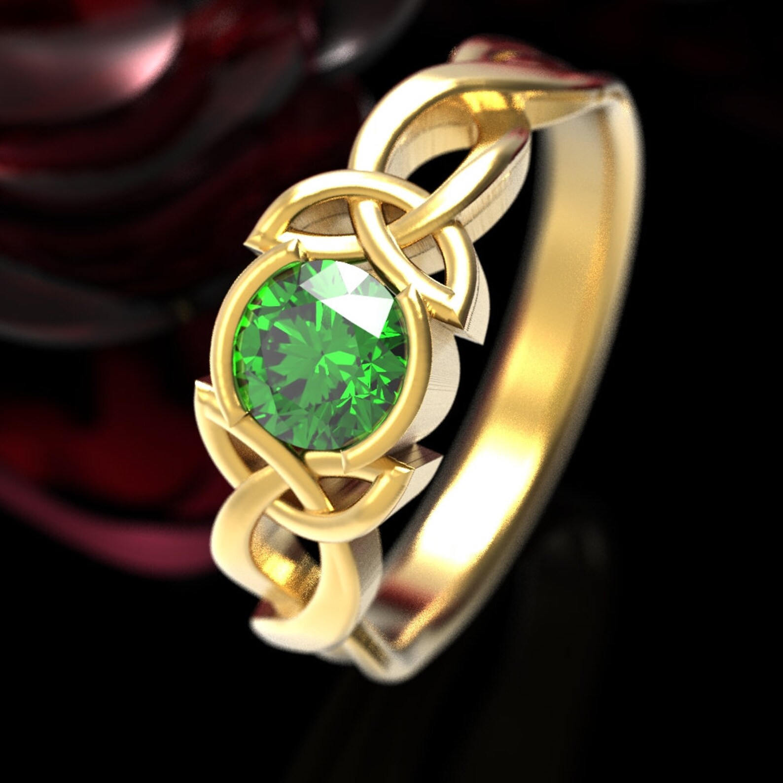 Celtic Emerald Engagement Rings