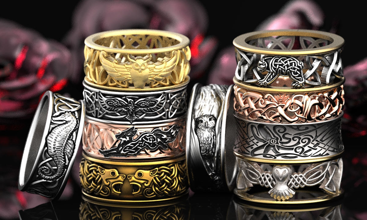 Mens nautical hotsell wedding bands