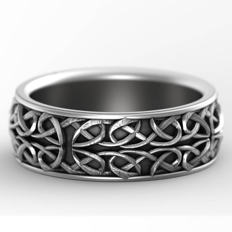 silver celtic wedding ring