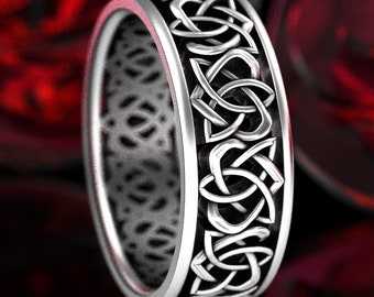 Heart Celtic Knot Ring Wedding Band, Sterling Silver Celtic Ring, Heart Wedding Ring, Silver Heart Ring, Sterling Celtic Heart Ring, 1330