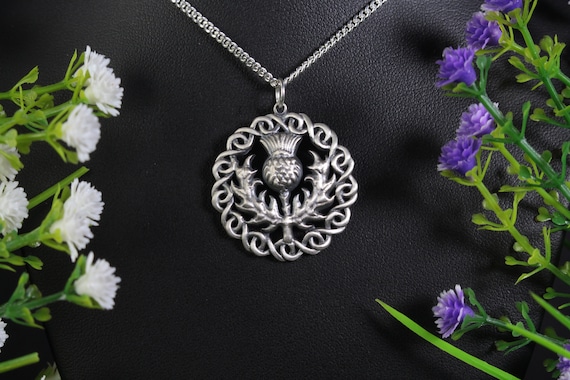 Sterling silver thistle pendant clearance
