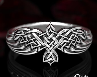 Sterling Silver Raven Ring, Raven Wedding Ring, Raven Jewelry, Bird Wedding Ring, Silver Celtic Ring, Viking Bird Ring, Goth Ring, 1753