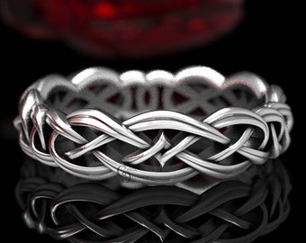 Celtic Wedding Band, Sterling Celtic Infinity Ring, Elegant Celtic Ring, Womans Celtic Ring, Unique Wedding Band, Silver Eternity Ring, 1403