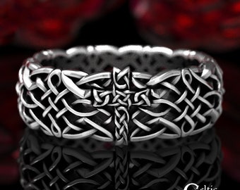 Mens Sterling Cross Ring, Silver Celtic Cross Ring, Cross Wedding Band, Mens Cross Ring, Silver Irish Cross Wedding Band, Celtic Cross, 1873