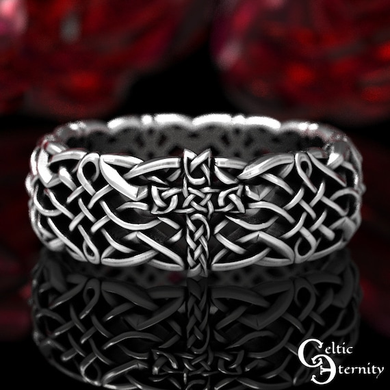 Mens celtic 2024 cross ring