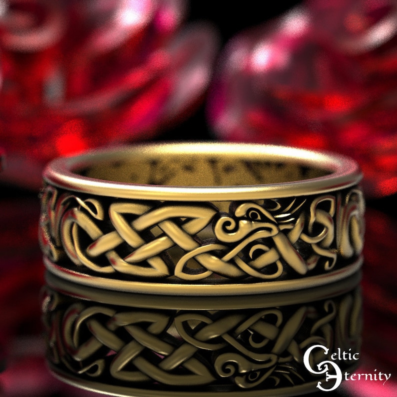 Gold Dragon Wedding Ring Mens Gold Dragon Ring Mens Dragon Etsy