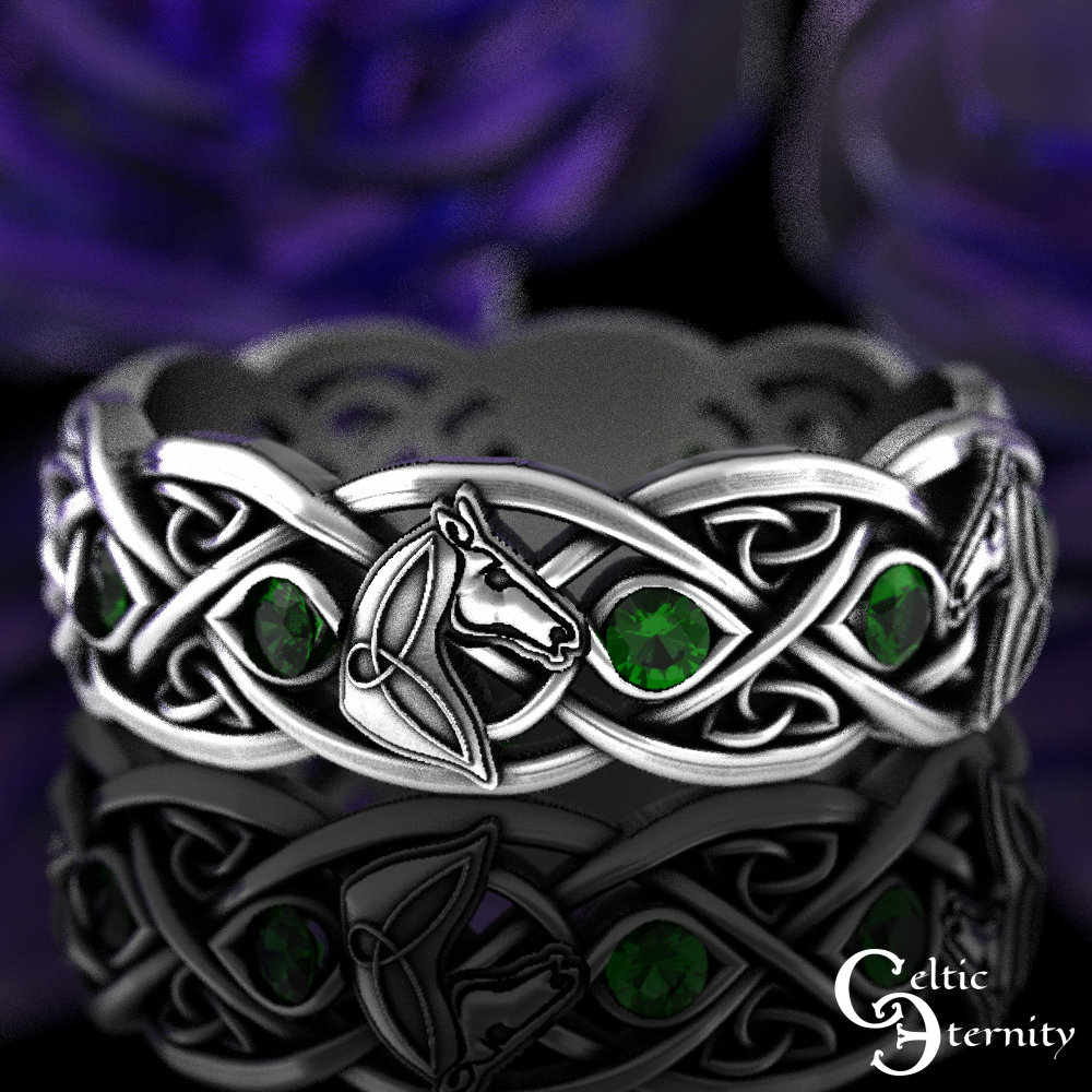 Celtic Horse Scarf Ring, Jewellery