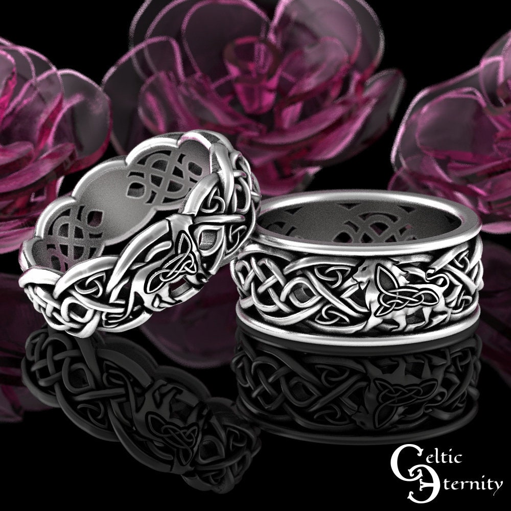 Vuil Prik spleet Matching Lion Lioness Ring Set, Sterling His Hers Wedding Ring Set, Celtic Male Female Lion Wedding Bands, Jungle Wedding Rings, 3048 3054 Vuil Prik spleet Matching Lion Lioness Ring Set, Sterling His Hers Wedding Ring Set, Celtic Male Female Lion Wedding Bands, Jungle Wedding Rings, 3048 3054