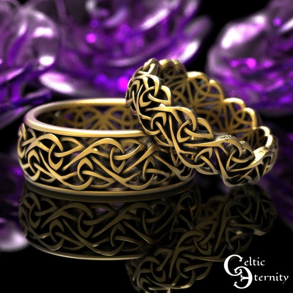Ladies gold celtic sale rings