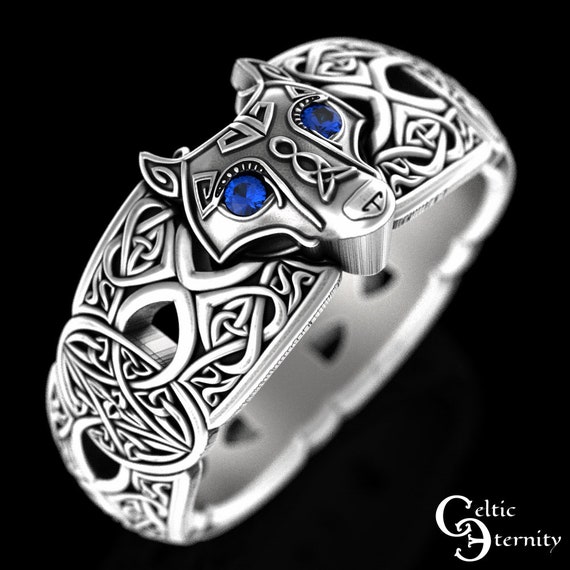 Amazon.com: Wolf Ring for Men, Topaz Celtic Wolf Ring Nordic Viking Wolf  Head Ring Hip Hop Biker Ring Men's Punk Wolf Cross Ring Jewelry Gift  Father's Day Accessories (7) : Clothing, Shoes