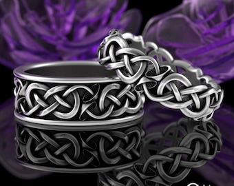 Sterling Mushroom Matching Rings, His Hers Mushroom Wedding Set, Plant Medicine Bands, Shaman Pagan Wedding, Shroom Handfasting, 1371 4027
