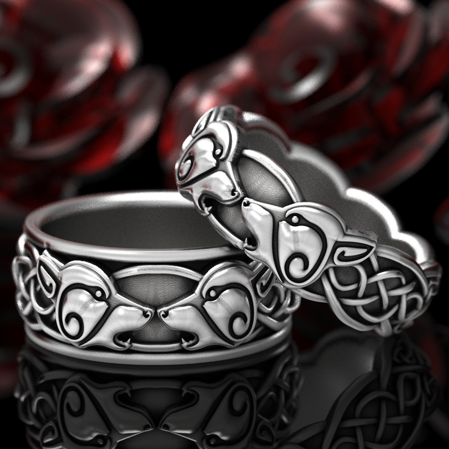 Amazon.com: 925 Sterling Silver Wolf Ring, Wolf Head Silver Ring, Sculpture  Silver Ring, Wolf with Dagger Men's Ring, Animal Ring gifts for men  handmade rings valentines day gifts for him : Handmade