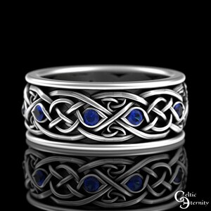 Matching Dragon Wedding Rings, Sapphire Sterling Celtic Rings, His Hers ...