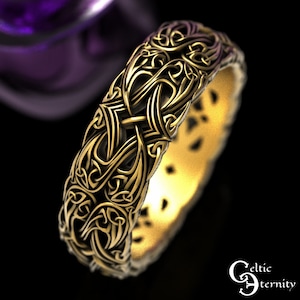 Gold Trinity Knot Ring, Celtic Trinity Knot Ring, White Gold Trinity Knot Ring, Irish Trinity Wedding Ring, Gold Irish Trinity Ring, 1808