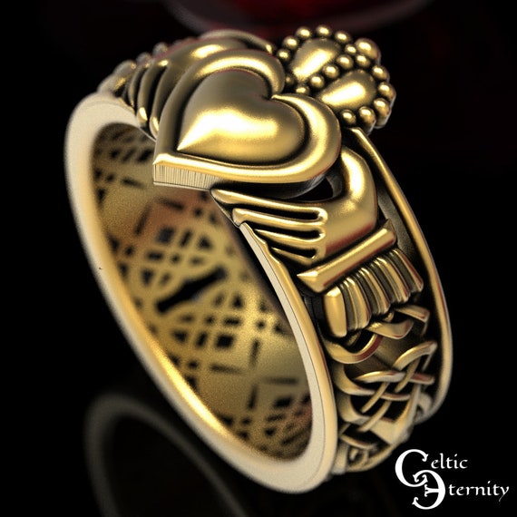 Mens Claddagh Ring Band Claddagh Ring For Men Women | Celtic Knot