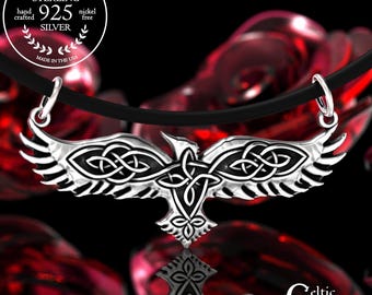 Celtic Raven Pendant, Norse Raven Necklace, Viking Raven Pendant, Viking Raven Necklace, Cetic Knot Pendant, Woven Raven Pendant, 151