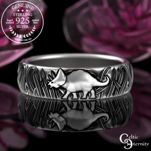 Sterling Silver Triceratops Ring, Dinosaur Wedding Band, Jungle Ring, Tricero Ring, Dino Lover Gift, Dinosaur Gift, Mens Dinosaur RIng, 3154