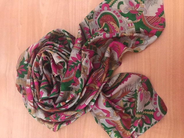 Sciarpa Artistica Collezione VII Sciarpa In Seta Pura 100% Gelso - Foto 2