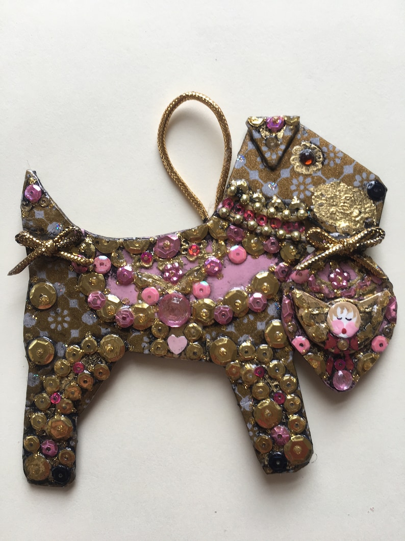 Gilded Paper Art Dog