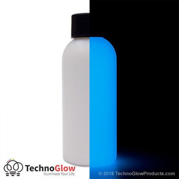 Glow in the Dark Paint, Bright Natural Blue - UV Reactive Luminescent Paint