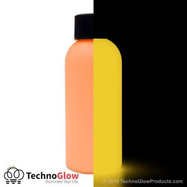Glow In The Dark Paint Bright Orange To Gold Uv Reactive Image 0