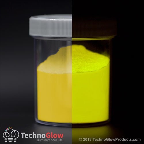 Glow in the Dark Powder, Fluorescent Pineapple Yellow - UV Reactive Glow Powder / Luminescent Glow Pigment