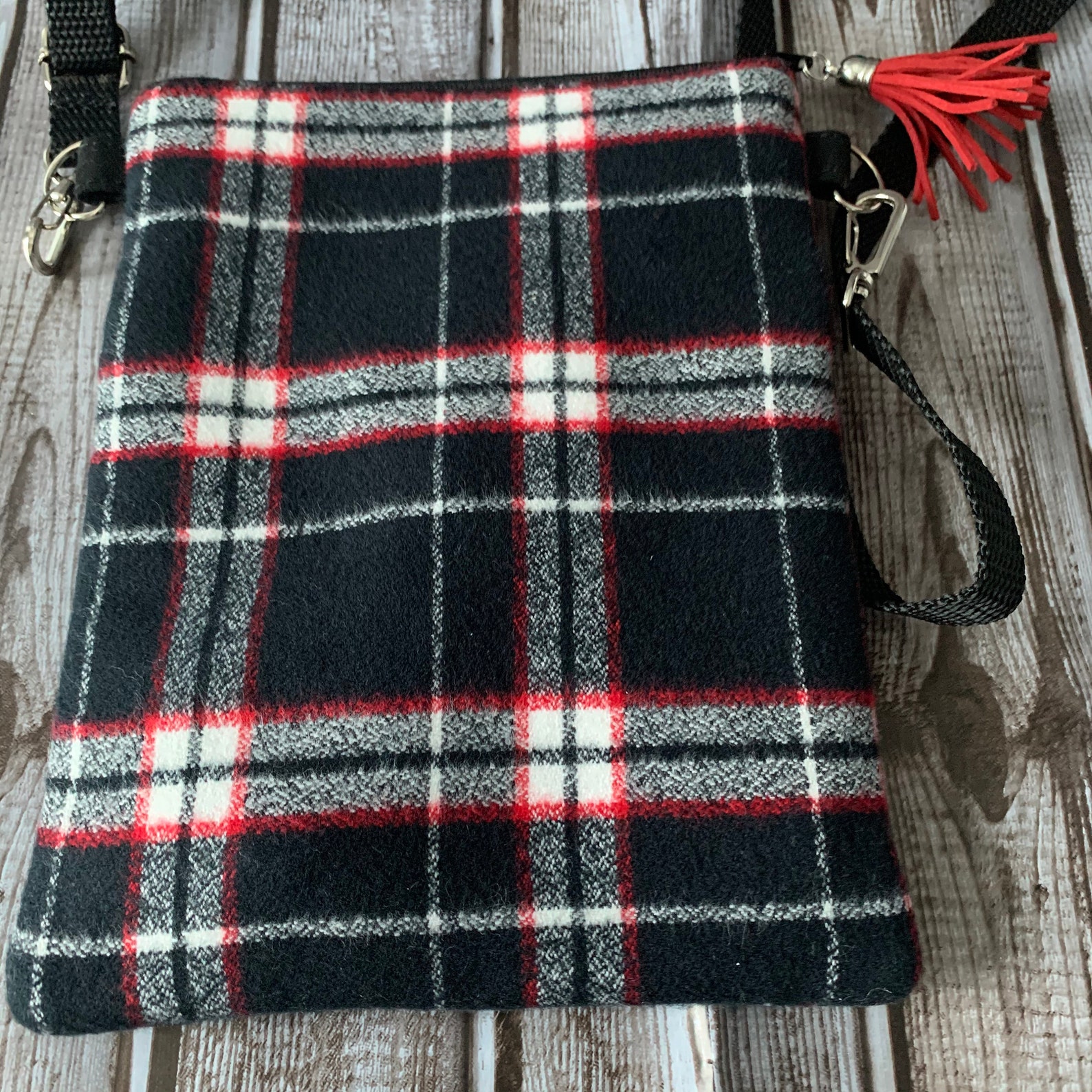 buffalo plaid crossbody bag