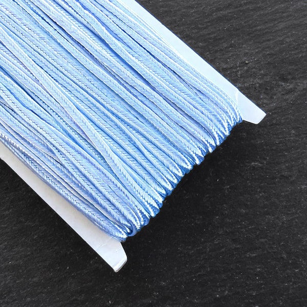 Cordón de soutache azul claro retorcido trenza Gimp, joyería haciendo cuentas costura acolchado recorte, 5 metros = 5,46 yardas