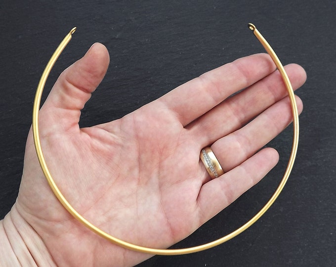 Gold Wire Choker With Loops Thick Choker Necklace Blank Wire Etsy