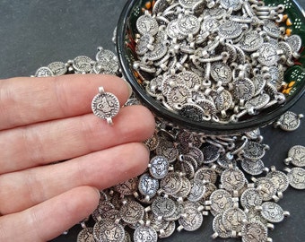 20 Mini Charms 24k Gold plated floral coins charm Turkish Jewellery making supplies findings components mdla0268C
