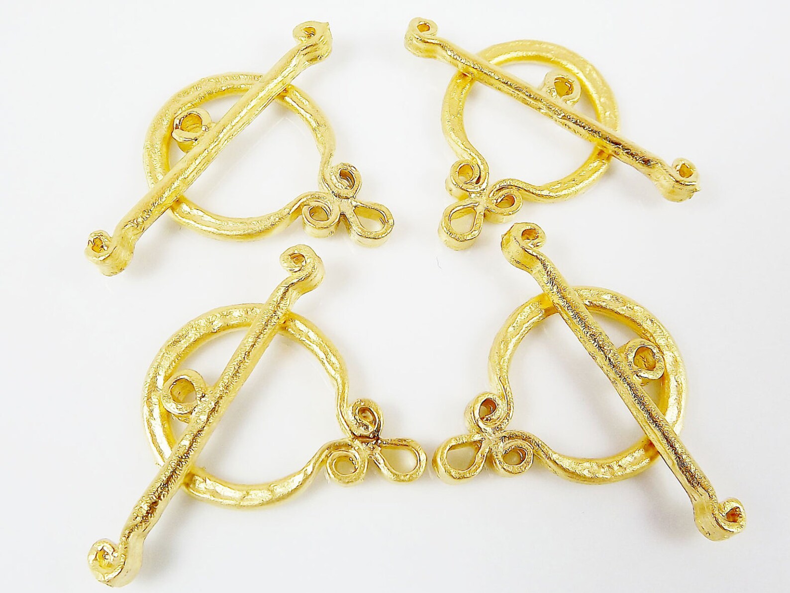 4 Sets Gold Scroll T Bar Toggle Ring Clasps Necklace Closure | Etsy