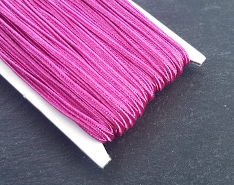 Fuchsia pink Soutache Cord Twisted Trim Braid Gimp Jewelry Making Supplies Beading Sewing Quilting Trimming - 5 meters = 5.46 Yards